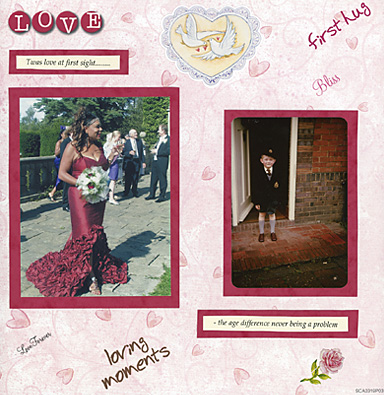 Another fine collection of wedding scrapbook layouts can be found at 
